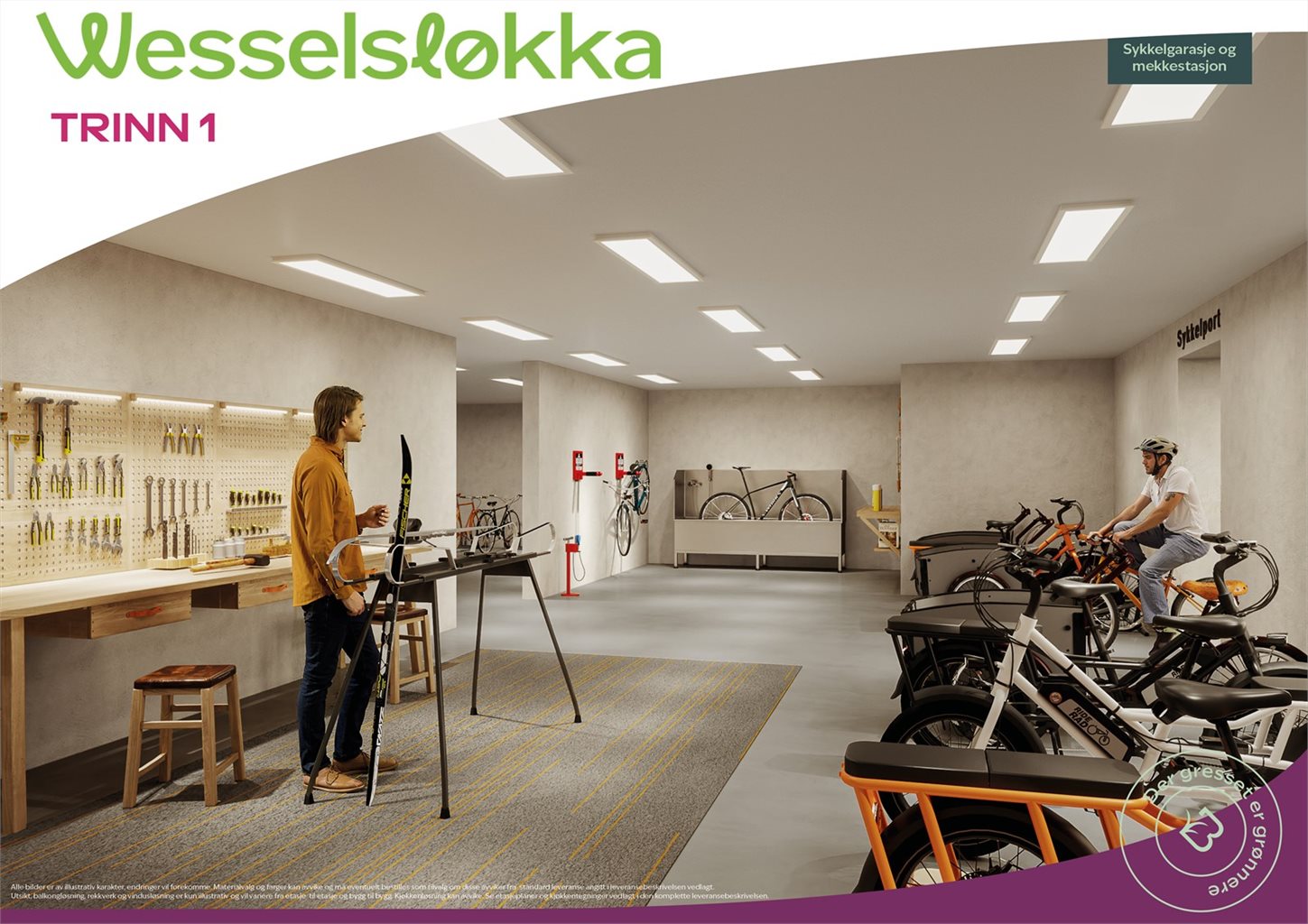Fra Wesselsløkka er det enkelt å komme seg til alt i byen med Sykkel. Det er også enkelt å parkere sykkelen i den flotte sykkelkjelleren. Her er det også egen mekkestasjon