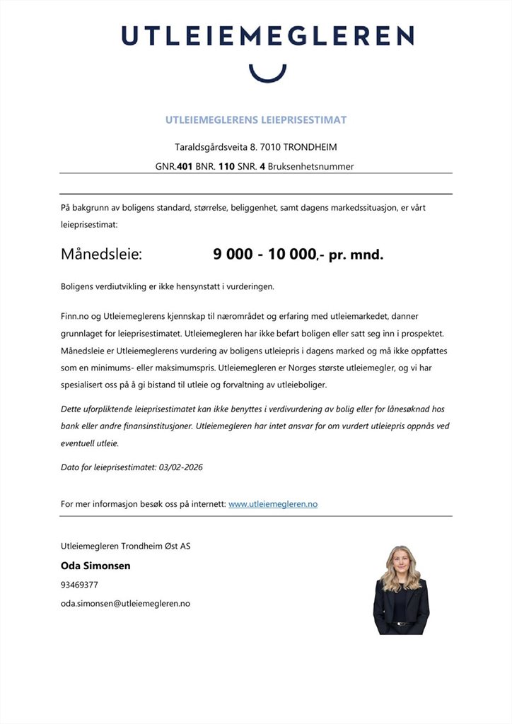 Leieprisestimat 