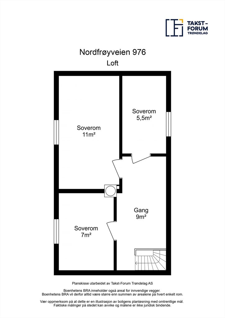 Plantegning loft.