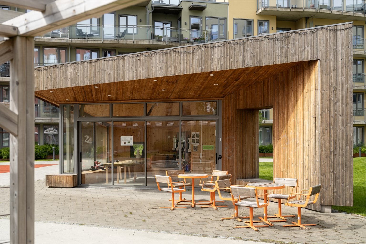 Sameiet har et felles lokale som beboerne kan benytte seg av.