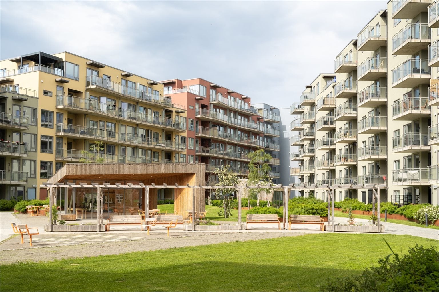 Fine fellesarealer for beboerne i Lilleby Triangel.